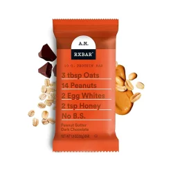 Snacks & Granola Bars<RX Bar A.M. Gluten-Free Peanut Butter Dark Chocolate Protein Bar, 1.9 oz., 12 Bars/Box (1-93908-00718)