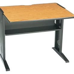 Sale 48" Workstation Desk, Medium Oak/Mahogany (1931) Computer Desks