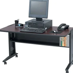 Outlet 54" Workstation Desk, Mahogany/Medium Oak (1933) Computer Desks