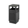 Safco Canmeleon Indoor/Outdoor Trash Cans w/Lid, Black High-Density Polyethylene/HDPE, 38 Gal. (9476BL)