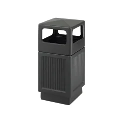 Safco Canmeleon Indoor/Outdoor Trash Cans w/Lid, Black High-Density Polyethylene/HDPE, 38 Gal. (9476BL)