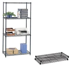Sale Commercial Extra 2-Shelf Metal Shelf, 36", Black (5243BL) Shelving