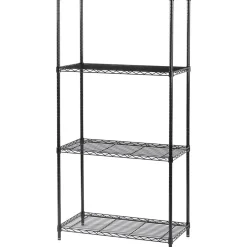 Hot Commercial 4-Shelf Wire Stand Alone, 36", Black (5276BL) Shelving