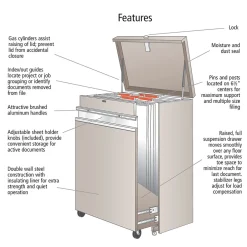 Sale 2-Drawer Mobile File Cabinet, Specialty Size, Lockable, 45"H x 32"W x 21.5"D, Beige (5023AH) File Cabinets
