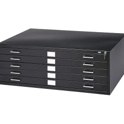 Best 5-Drawer Steel Flat File Cabinet, 24" x 36" Documents, Black (4994BLR) File Cabinets