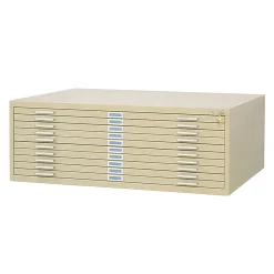 Outlet ® Graphic Arts 10-Drawer Steel Flat File For 30" x 42" Documents, Tropic Sand File Cabinets