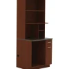 New 48"H Modular Break Room Appliance Hutch, Mahogany/Slate (1706MH) Storage Cabinets