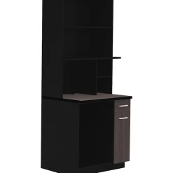 Clearance 48"H Modular Break Room Appliance Hutch, Asian Night/Black (1706AN) Storage Cabinets