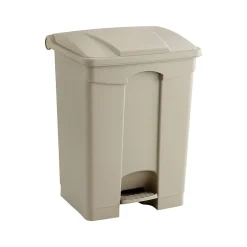 Safco Indoor Step Trash Can, Tan Plastic, 17 Gal. (9922TN)