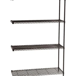 Hot Industrial Add-On Unit 4-Shelf Wire, 48.03", Black (5292BL) Shelving