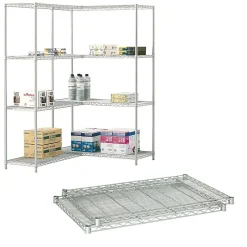 Clearance Industrial Extra 2-Shelf Metal Shelf, 36", Metallic Gray (5290GR) Shelving