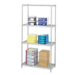 Online Industrial 4-Shelf Metal Unit, 36", Metallic Gray (5285GR) Shelving
