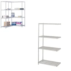 Hot Industrial 4-Shelf Metal Unit, 36", Metallic Gray (5286GR) Shelving