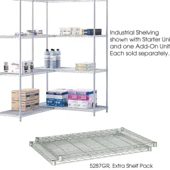Industrial 2-Shelf Metal Extra Shelf Pack, 36", Metallic Gray (5287GR) Shelving