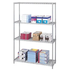 Industrial 4-Shelf Steel Unit, 48"W, Metallic Gray (5291GR) Shelving