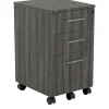 Outlet Medina 3-Drawer Mobile Vertical File Cabinet, Letter Size, Lockable, 26.75"H x 15.5"W x 18"D, Gray (MNBBFLGS) File Cabinets