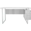 Discount Mirella SOHO 62"W Desk with Built-In Pedestal, White Ash (5513WAH) Office Desks