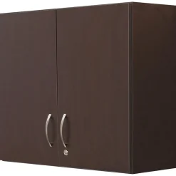 Sale ® Modular Break Room Breakroom Wall Cabinet, Asian Night/Black, 30"H x 36"W x 14"D Storage Cabinets