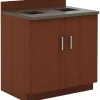 Sale Modular 36"H Break Room Waste Management Base Cabinet, Mahogany/Slate(1707MH) Storage Cabinets