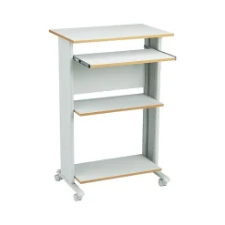 Discount Muv 30"W Fixed-Height Desk, Steel/Laminate (1923GR) Standing Desks