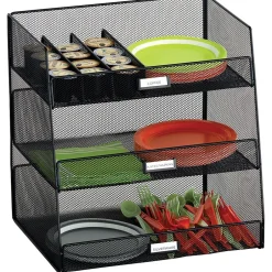 Coffee Organizers<Safco Onyx Hospitality Break Room Organizer, 3-Tier, Black (3293BL)