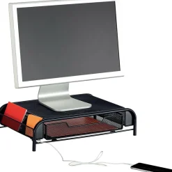 Safco Onyx Powered Monitor Stand, Black (3230BL)* Monitor Mounts & Stands