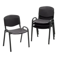 New Polypropylene Banquet/Reception Chairs, Black, 4/Pack (4185BLK) Folding & Stacking