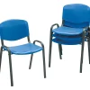 Polypropylene Office Chair Stacking Chair, Blue, 4/Carton (4185BU) Folding & Stacking