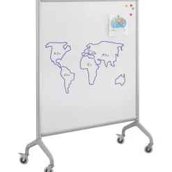 Hot ® Rumba™ Whiteboard Collaboration Screen, 42" x 16" x 54", White/Gray (2015WBS) Dry Erase