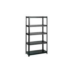 Discount 4-Shelf Powder-Coated Steel Stand Alone Shelving, 36", Black (5247BL) Shelving