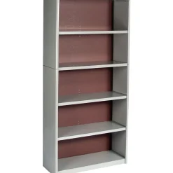 New Value Mate 5-Shelf 67"H Wood Bookcase, Gray (7173GR) Bookcases