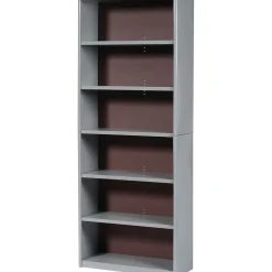 Online ValueMate Economy 6-Shelf 80"H Steel Bookcase, Gray (7174GR) Bookcases
