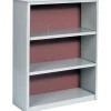 Clearance ValueMate Economy 3-Shelf 41"H Steel Bookcase, Gray (7171GR) Bookcases