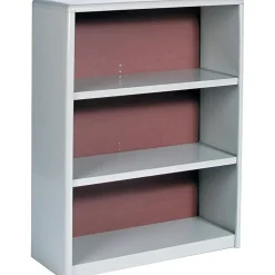 Clearance ValueMate Economy 3-Shelf 41"H Steel Bookcase, Gray (7171GR) Bookcases