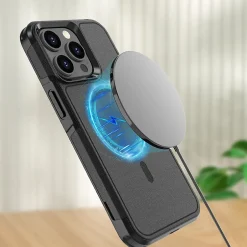 Cell Phone Cases<SaharaCase Armor MagSafe Phone Case for iPhone 15 Pro Max, Shock Absorbing, Black (CP00482)