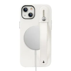 Cell Phone Cases<SaharaCase FingerGrip MagSafe Phone Case for iPhone 15 Plus, Shock Absorbing, White (CP00453)