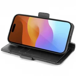 Cell Phone Cases<SaharaCase Folio Wallet MagSafe Phone Case for iPhone 15 Pro, Shock Absorbing, Black (CP00467)