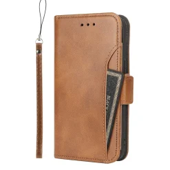 Cell Phone Cases<SaharaCase Folio Wallet MagSafe Phone Case for iPhone 15 Pro Max, Shock Absorbing, Brown (CP00481)