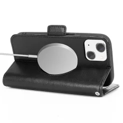 Cell Phone Cases<SaharaCase Folio Wallet MagSafe Phone Case for iPhone 15 Plus, Shock Absorbing, Black (CP00454)