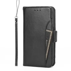 Cell Phone Cases<SaharaCase Genuine Leather Wallet Case, Tempered Glass Screen, Camera Protector for iPhone 15 Pro Max, Black (CP480ZD128ZD131)