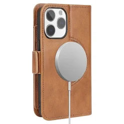 Cell Phone Cases<SaharaCase Genuine Leather Wallet Case, Tempered Glass Screen, Camera Protector for iPhone 15 Pro Max, Brown (CP481ZD128ZD131)