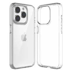 Cell Phone Cases<SaharaCase Hybrid-Flex Case with Glass Screen, Camera Protector for iPhone 15 Pro Max, Shock Absorbing, Clear (CP469ZD128ZD131)