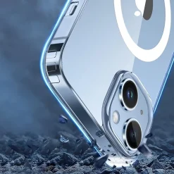 Cell Phone Cases<SaharaCase Hybrid-Flex Hard Shell MagSafe Phone Case for iPhone 15 Plus, Shock Absorbing, Clear (CP00450)