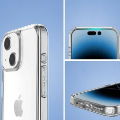 Cell Phone Cases<SaharaCase Hybrid-Flex Hard Shell MagSafe Phone Case for iPhone 15, Shock Absorbing, Clear (CP00438)