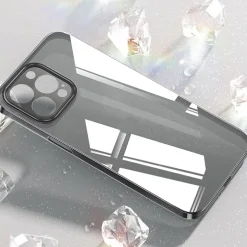 Cell Phone Cases<SaharaCase Hybrid-Flex Hard Shell MagSafe Phone Case for iPhone 15 Pro, Shock Absorbing, Clear Black (CP00458)