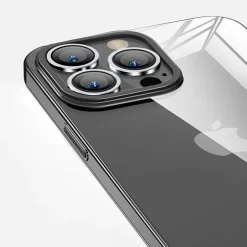 Cell Phone Cases<SaharaCase Hybrid-Flex Hard Shell MagSafe Phone Case for iPhone 15 Pro, Shock Absorbing, Clear Black (CP00458)