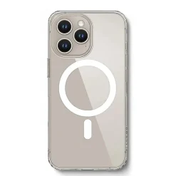 Cell Phone Cases<SaharaCase Hybrid-Flex Hard Shell MagSafe Case for iPhone 15 Pro Max, Shock Absorbing, Clear (CP00472)