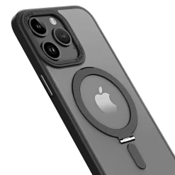 Cell Phone Cases<SaharaCase Hybrid-Flex Kickstand MagSafe Phone Case for iPhone 15 Pro Max, Shock Absorbing, Clear Black (CP00483)