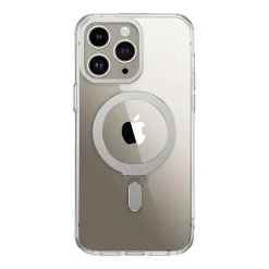 Cell Phone Cases<SaharaCase Hybrid-Flex Kickstand MagSafe Phone Case for iPhone 15 Pro Max, Shock Absorbing, Clear (CP00473)