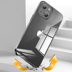 Cell Phone Cases<SaharaCase Hybrid-Flex Ultra Thin MagSafe Phone Case for iPhone 15 Plus, Shock Absorbing, Black (CP00449)